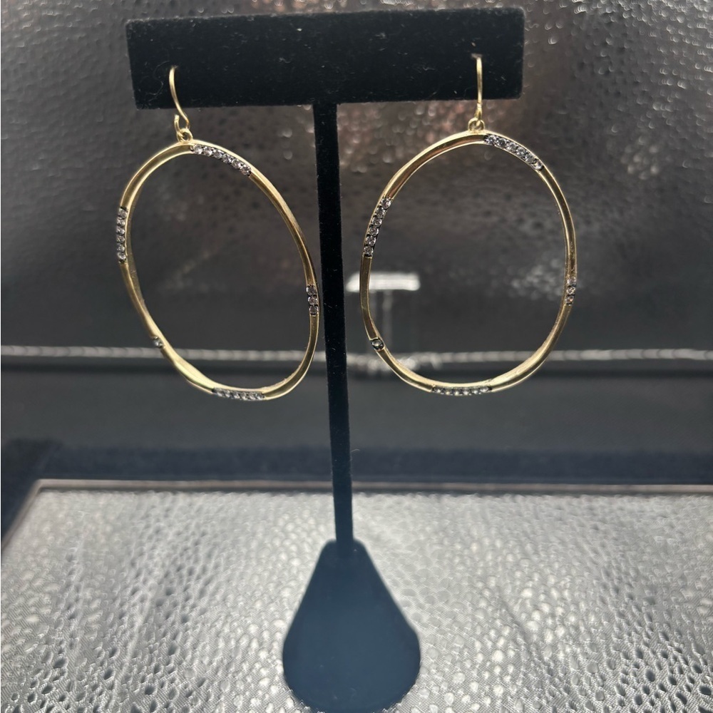 Elegant Gold Large Hoop With Cz’s